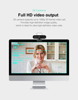 Orijinal fabrika USB Mini Webcam Ringlight 2K akışı PC kamera ile Laptop için CMOS görüntü sensörü otomatik odaklama gizlilik fonksiyonu