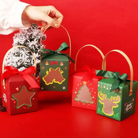 Boîte à friandises de Noël avec fenêtre découpée et nœud en ruban de satin pour les acheteurs en gros et importateurs de cadeaux de fête pour magasins de détail