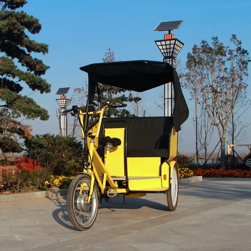 Taxi elettrico cinese del motociclo del passeggero del triciclo del risciò della bicicletta mobile di pubblicità