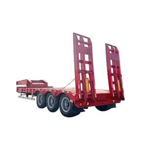Professional 3axle Lowbed Truck 60 Ton New Low Loader Bed Semi Trailer