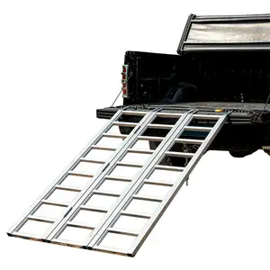 1500 LBS Tri-Fold Folding Motorcycle ATV Aluminum Loading Ramp Snowmobile Lawn Trailer