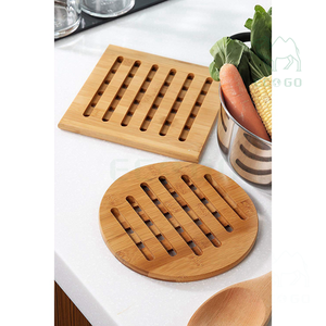 Lot de 2 dessous de plat en bambou Dessous de plat en bois résistants à la chaleur pour plats chauds Casseroles Protection pour table à manger - Product Image 5
