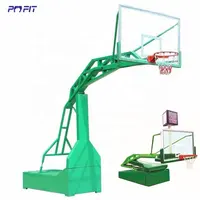 FIBA-Soporte de aro de baloncesto estándar, 3,05 m de altura, ajustable, con ruedas