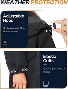 معطف نسائي طويل مقاوم للماء خفيف مقاوم للماء واقٍ من المطر جاكيت قابل للتعبئة - Product Image 4