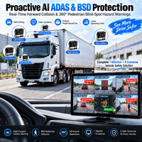 Système de gestion de flotte télématique 4G 10,1 pouces, kit caméra 6 canaux 1080P, AI ADAS BSD DMS, suivi GPS, DVR mobile pour camion et bus