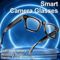 Lunettes intelligentes HD 8MP transfrontalières avec caméra IA pour enregistrement vidéo mains libres, prise de photos et traduction d'appels, en matériau TR