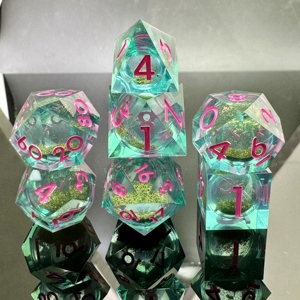Liquid Core DND <b>Dice</b> <b>Set</b> 7 Pcs Sharp Edge Resin Polyhedralsuitable for Dungeons and Dragons Roleplaying Games - Product Image 4