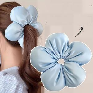 Elastici per Capelli Grandi con <span class=keywords><strong>Fiori</strong></span> 3D Stile Coreano - Morbidi Elastici in Spugna per Donna - Accessori per Capelli Floreali in Rete Boutique - Product Image 6