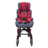 Fauteuil roulant manuel pliable CA865 certifié CE, siège rembourré doux, ceinture de sécurité spéciale pour enfants, plateau repas, roue anti-basculement