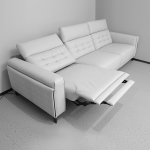 Sofá Reclinable Eléctrico Moderno y Lujoso Personalizable, Sofá <span class=keywords><strong>Cama</strong></span> Seccional de Cuero PU/Cuero Vacuno, Diseño Cómodo y Moderno para Sala de Estar - Product Image 6