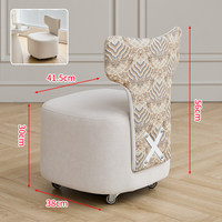Fauteuil pivotant de style influenceur, style nordique, avec dossier, roulettes omnidirectionnelles, tabouret bas, chaise mobile pour salon