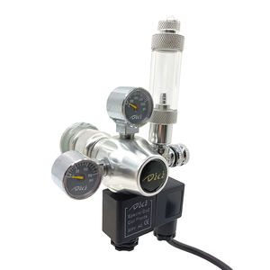 Regulador de presión de acuario de aluminio de doble etapa Válvula de ajuste de acero inoxidable de precisión Regulador de burbuja de solenoide de CC ajustable - Product Image 3