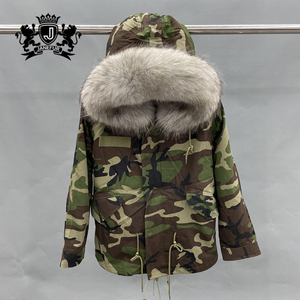 Manteau parka <span class=keywords><strong>femme</strong></span> Janefur vert kaki à capuche avec <span class=keywords><strong>grande</strong></span> garniture en fourrure, vêtements d'extérieur, doublure en fausse fourrure amovible, parka d'hiver pour <span class=keywords><strong>femme</strong></span> - Product Image 3