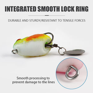 5 pz/lotto Esche da pesca Thunder and Lightning <span class=keywords><strong>Frog</strong></span> 30mm/3g per Bass Mini Soft Lure Doppio Amo Top Water - Product Image 5