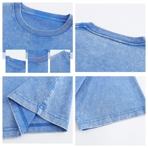 เสื้อยืดถักน้ำหนักมาก พิมพ์ลาย DTG สีดำ ทรงโอเวอร์ไซส์ สำหรับผู้ชาย สไตล์วินเทจฟอกสี แบบขายส่ง รับสั่งทำ - Product Image 4