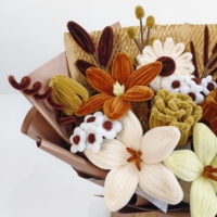 Großer Handgefertigter Schokoladenfarbener Moderner Gemischter Blumenstrauß Chenille/Pfeifenreiniger-Ostern Muttertag Weihnachten