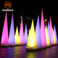 Tissu Oxford cônes gonflables pilier publicité décoration lumière LED colonne gonflable pour événement décor de fête de mariage