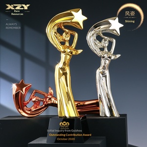 Trophée personnalisé créatif en forme de déesse étoilée, petite figurine dorée, récompense commémorative pour bonne épouse, mari, beauté, tatouage, cristal doré - Product Image 6