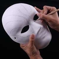Masques en pulpe peignable, masques en papier blanc vierges pour loisirs créatifs, déguisements de fête d'Halloween pour femmes et hommes