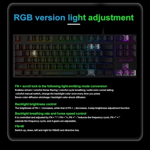 Teclado Mecánico para Juegos con Cable USB Tipo C, Ergonómico, Programable, Retroiluminado RGB de 87 Teclas, Resistente al Agua, <span class=keywords><strong>Free</strong></span> <span class=keywords><strong>Wolf</strong></span> K16, Venta al por Mayor - Product Image 4