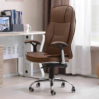 Chaise de bureau moderne en cuir, chaise de direction pivotante en cuir pas chère, chaise de patron rétractable fonctionnelle en cuir synthétique
