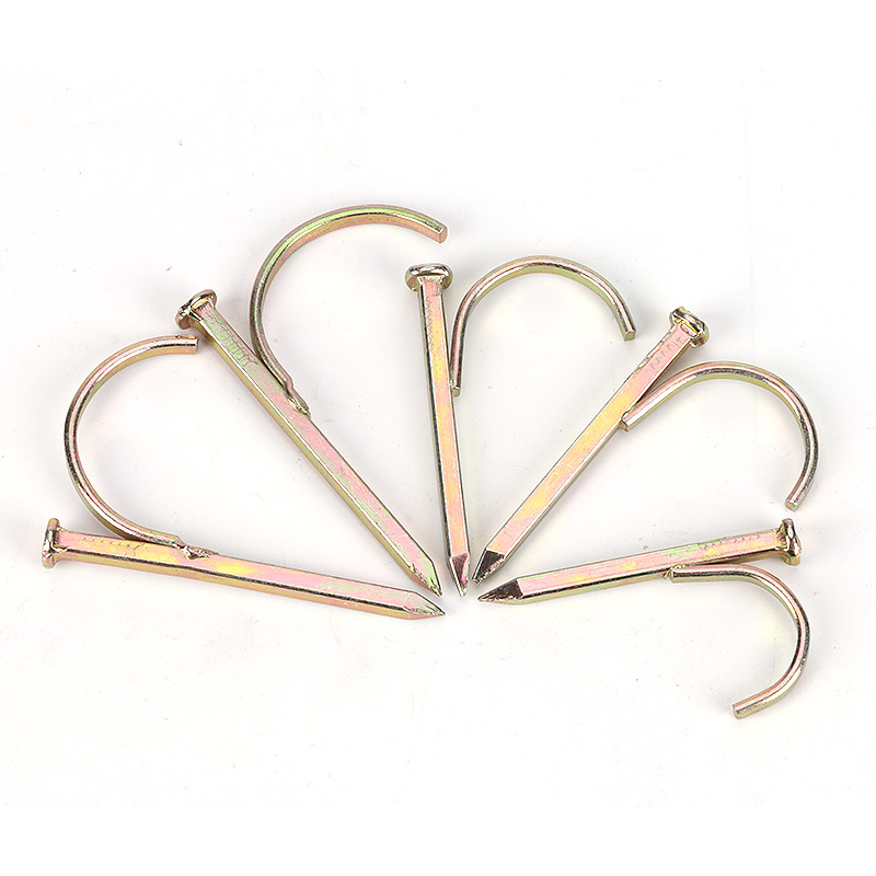 Строительный оцинкованный код, Цинковый R-образный стальной крючок для труб, квадратные гвозди и крючки для водопроводной трубы