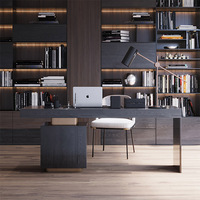 Ensemble de bureau et chaise en bois de luxe moderne pour appartement, hôtel, bureau à domicile, chambre, villa