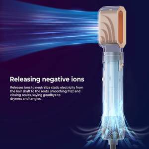 Sèche-cheveux ionique professionnel 7 pouces haute vitesse avec brosse chauffante et peigne, multi-styler, interface en français - Product Image 2