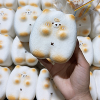 Hachimi Bear Mochi Squishy Toy Super Soft Slow Rising Cute Toasted Rice Cake Bear Stress Relief Squeeze Fidget Toys Wholesale