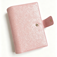 Carpeta de Cuero Brillante con Cierre, Organizador A5, A6, A7, con Bolsillo con Cremallera para Presupuesto