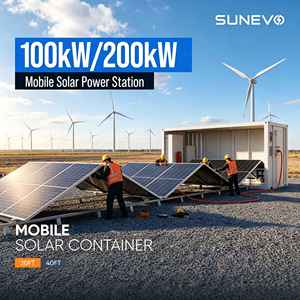 Système d'alimentation solaire pliable Sunevo 100 kW 200 kW pour climats désertiques extrêmement chauds et projets de champs pétrolifères isolés - Product Image 1