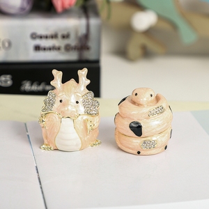 SHINNYGIFTS imitación antigua 3D doce caja de baratija del zodiaco chino plateado esmalte Metal pequeña caja de regalo de joyería para regalos de cumpleaños - Product Image 3