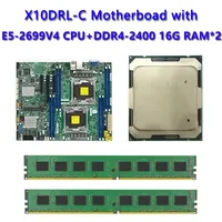 Carte mère de serveur X10DRL-C reconditionnée, socket LGA 2011, TDP 145W, double processeur E5-2699V4, 2x DDR4-2400 16 Go de RAM, ports USB 2.0