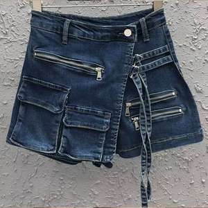 Summer Jean <strong>Shorts</strong> Wholesale Custom logo Casual Denim <strong>Cargo</strong> <strong>Shorts</strong> for Women <strong>Ladies</strong> - Product Image 1