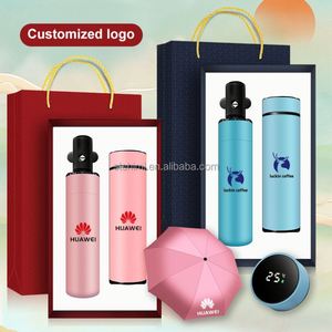 Client Gift Ideas Temperature Display Vacuum Cup <b>Umbrella</b> Birthday Giveaway for Guests Wholesale Gift Sets - Product Image 1