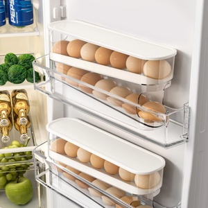 Transparent Fridge 2 Tier Automatic Egg Rolling <b>Tray</b> <b>Storage</b> Organizer Container Egg Freezer Holder for Kitchen - Product Image 5