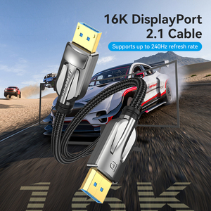 Cable Vention DP2.1 <span class=keywords><strong>HDMI</strong></span> 16K 30Hz/8K 60Hz/4K <span class=keywords><strong>144Hz</strong></span> <span class=keywords><strong>DP</strong></span> a <span class=keywords><strong>DP</strong></span>, Cable <span class=keywords><strong>HDMI</strong></span> de Aleación de Zinc - Product Image 1