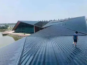Solar Dünnschicht Photovoltaik Stromer zeugung system CIGS Dach gebogen Ziegel Glas Weich folie