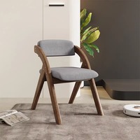 Chaise de salle à manger en bois massif, style Mid-Century Modern, écologique, dossier simple, pliable, pour chambre, salon, ordinateur