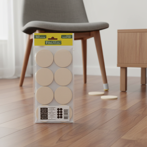 Almohadillas Protectoras Redondas de Goma Autoadhesivas para Piso, Color Beige, 55 mm - Product Image 3