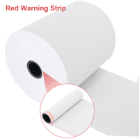 Rouleaux de papier thermique sans BPA pour caisse enregistreuse, papier de reçu blanc pour TPV avec rappel de faible stock rouge pour les comptoirs de caisse des commerces de détail
