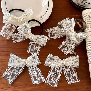 Accesorios para el Cabello con Lazo de Encaje Vintage para Mujer, Pinza para el Cabello con Lazo Blanco de Tela - Product Image 2