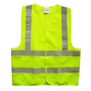 CV2007 High Visibility Safety Vest Roadway Warning High Light Reflective Tape Traffic Construction Polyester Knitted Work Vests