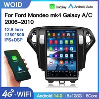 STWEI 12.8'' Carplay Android14 Style Tesla pour Ford Mondeo Mk4 Galaxy A/C 2006-2010 Autoradio Lecteur Multimédia Navi GPS Stéréo