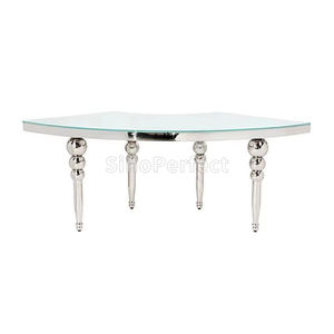 Nouvelle Offre : Ensemble de Salle à Manger Rectangulaire en Acier Inoxydable Noir Effet Miroir pour Mariage – Table et Chaises - Product Image 1