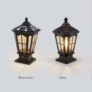 Lumière solaire extérieure moderne de pilier de LED en aluminium d'IP65 avec le corps en verre E27 durable pour la décoration de porte de clôture de villa de maison de jardin - Product Image 6