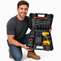 Kit de clé à chocs sans fil 21V avec double batterie et chargeur, outil à couple élevé pour la réparation automobile et la construction