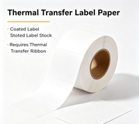 Label Pengiriman Termal Bestseller 60x40mm, Kertas Label Tahan Sobek untuk Printer Termal, Paket, dan Logistik