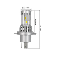 Ampoule de phare LED H4, faisceau haut et bas, 50W, double ventilateur, remplacement halogène 1:1, Plug and Play, ampoule de phare de voiture 6500K