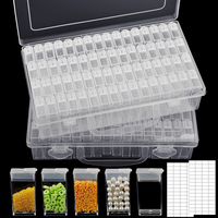 Boîte de rangement en plastique PP à 28, 32, 48, 56, 64 compartiments pour peintures diamant, perles, bijoux et nail art – Vente en gros, directement de l'usine